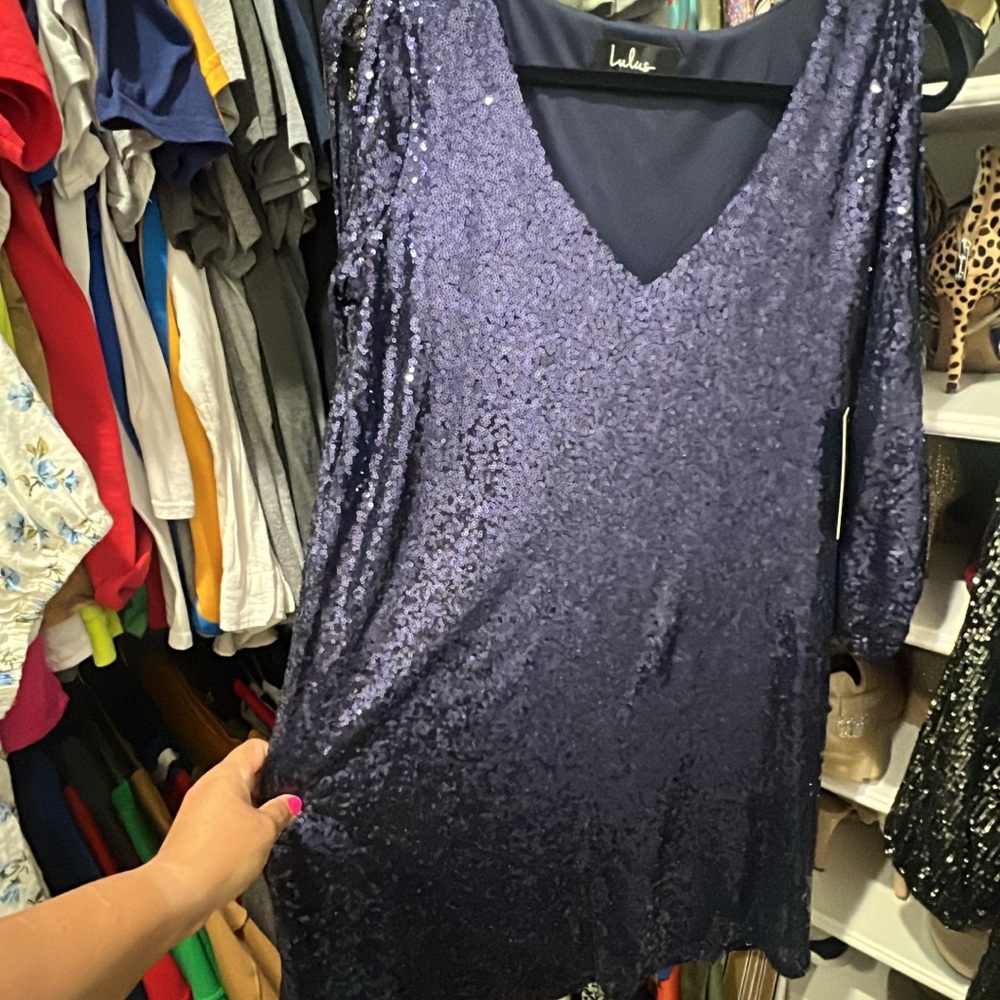 Lulu's Navy Sequin Dress